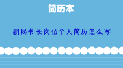 副秘书长岗位个人简历怎么写