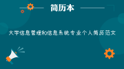 大学信息管理和信息系统专业个人简历范文