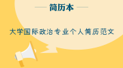 大学国际政治专业个人简历范文