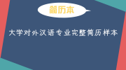 大学对外汉语专业完整简历样本