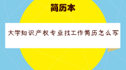 大学知识产权专业找工作简历怎么写