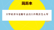 大学经济与金融专业找工作简历怎么写