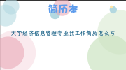 大学经济信息管理专业找工作简历怎么写