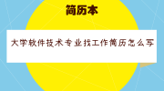 大学软件技术专业找工作简历怎么写