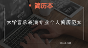 大学音乐表演专业个人简历范文