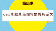 ceo总裁总经理完整简历范文