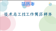 技术总工找工作简历样本