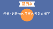行长/副行长的简历内容怎么填写