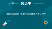 首席执行官CEO/总裁/总经理找工作简历样本