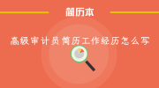 高级审计员简历工作经历怎么写