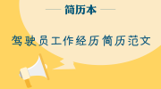 驾驶员工作经历简历范文