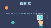 首席技术执行官CTO/首席信息官CIO简历专业技能怎么写