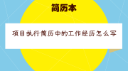 项目执行简历中的工作经历怎么写