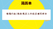 销售行政/商务简历工作经历填写样本