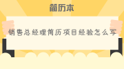 销售总经理简历项目经验怎么写