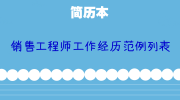 销售工程师工作经历范例列表