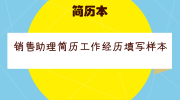 销售助理简历工作经历填写样本