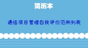 通信项目管理自我评价范例列表