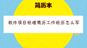 软件项目经理简历工作经历怎么写