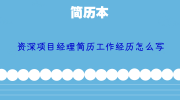 资深项目经理简历工作经历怎么写