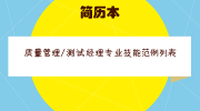 质量管理/测试经理专业技能范例列表