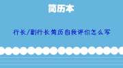 行长/副行长简历自我评价怎么写