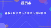 董事会秘书简历工作经历填写样本