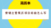 营销主管简历项目经验怎么写