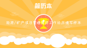 能源/矿产项目管理简历工作经历填写样本
