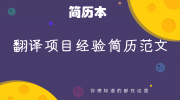 翻译项目经验简历范文