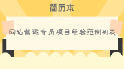 网站营运专员项目经验范例列表