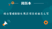 综合管理部部长简历项目经验怎么写