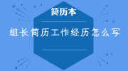组长简历工作经历怎么写