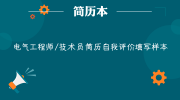 电气工程师/技术员简历自我评价填写样本