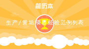 生产/营运项目经验范例列表