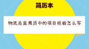 物流总监简历中的项目经验怎么写