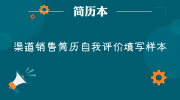 渠道销售简历自我评价填写样本