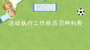 活动执行工作经历范例列表