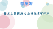 技术主管简历专业技能填写样本