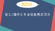 技工/操作工专业技能简历范文