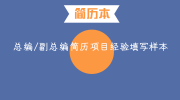 总编/副总编简历项目经验填写样本