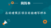 总经理简历项目经验填写样本