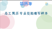 总工简历专业技能填写样本