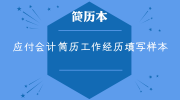 应付会计简历工作经历填写样本