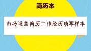 市场运营简历工作经历填写样本