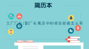 工厂厂长/副厂长简历中的项目经验怎么写