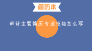 审计主管简历专业技能怎么写