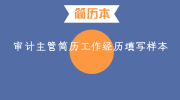 审计主管简历工作经历填写样本