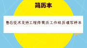 售后技术支持工程师简历工作经历填写样本