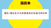 售前/售后技术支持管理项目经验范例列表